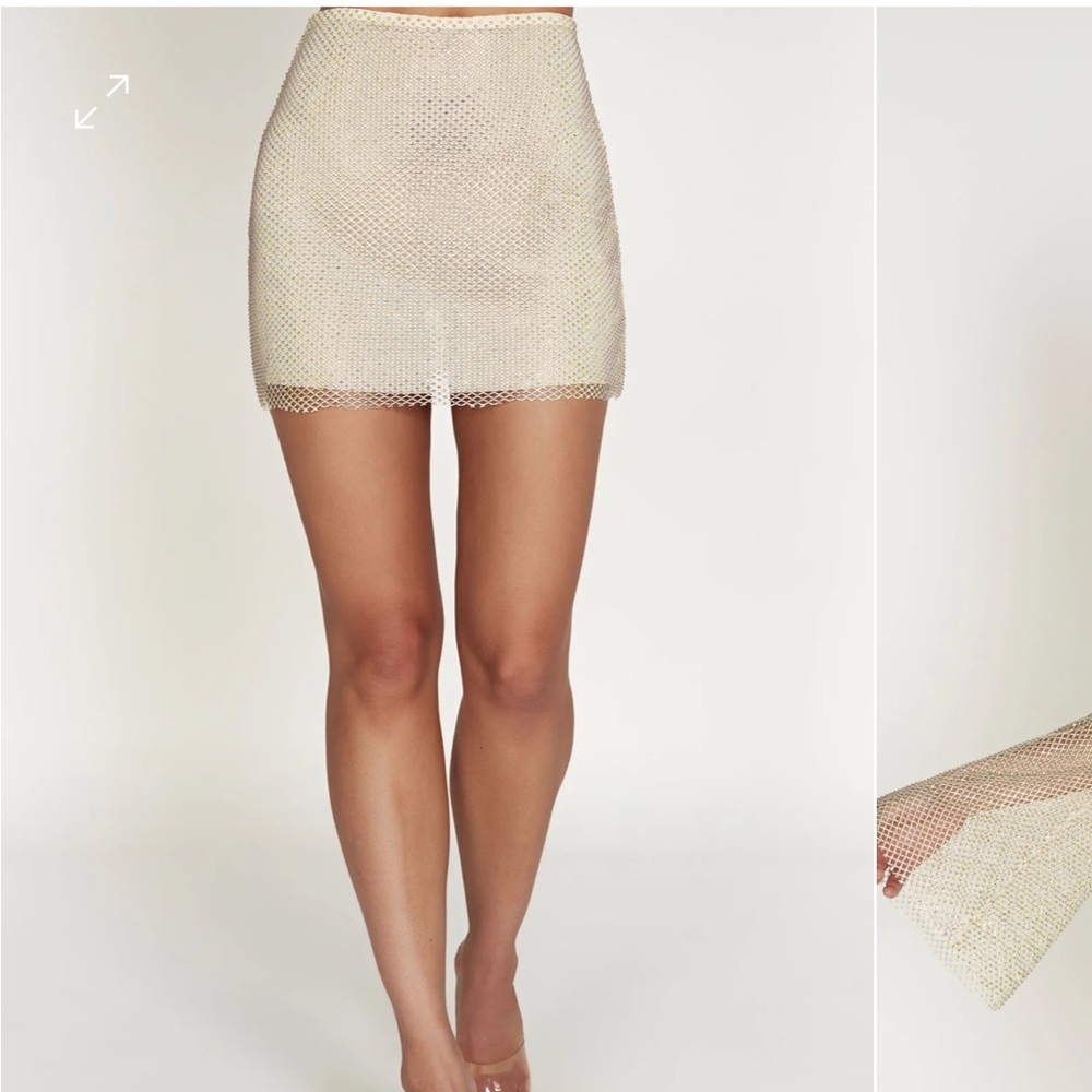 MESHKI studded mesh skirt